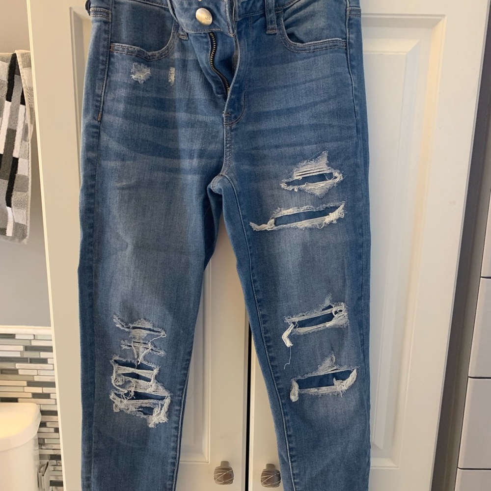 ripped light wash jeans